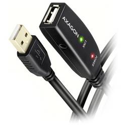 AXAGON USB-Kabel USB 2.0 USB-A Buchse, USB-A Stecker 15 m Schwarz Aktiv mit Signalverstärkung ADR-215