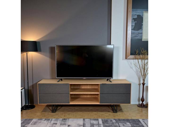 Meuble tv moderne en chêne blanc ZONZA