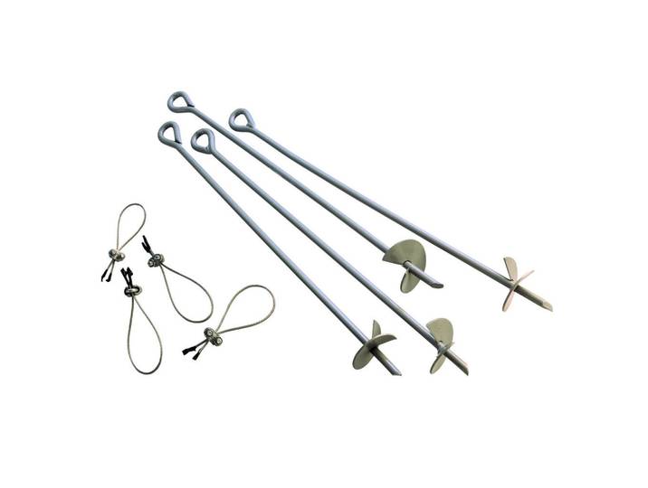 Erdanker Bodenanker, Silberfarben, Metall, 69 cm, Gartenzubehör, Zeltgaragen