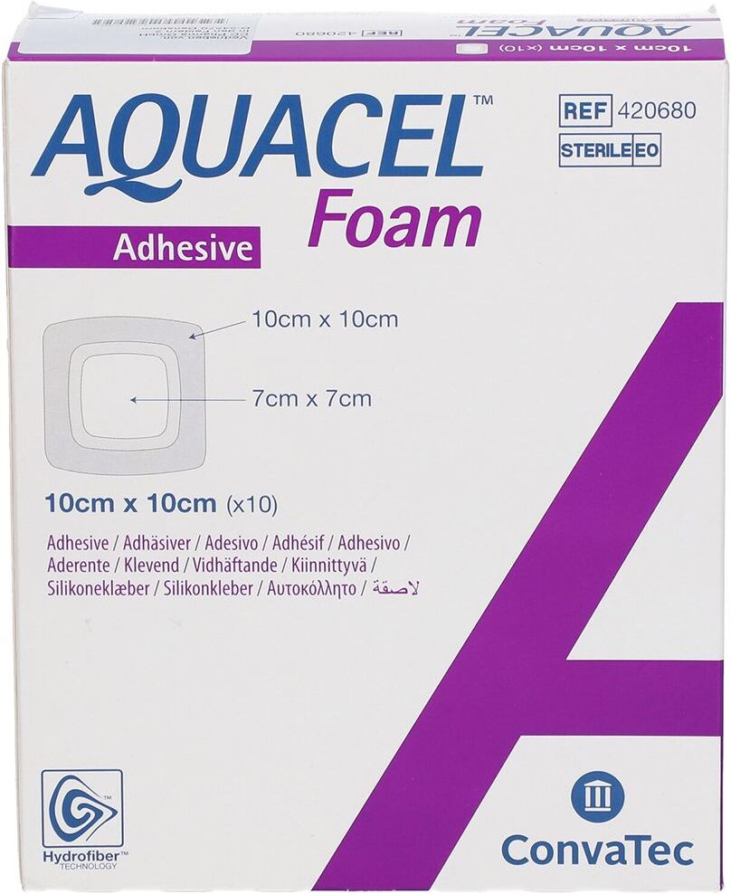 No Brand Aquacel Foam adhäsiv 10x10 cm Verband 10 St