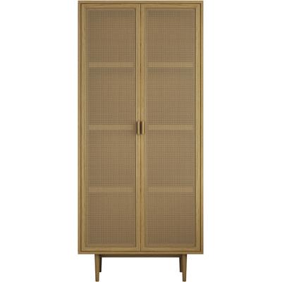 Highboard OTTO HOME "Lorelia", braun (naturfarben), B:80cm H:180cm T:40cm, FSC-zertifiziertes Massivholz, Holzwerkstoff, Melamin, Sideboards, Highboard