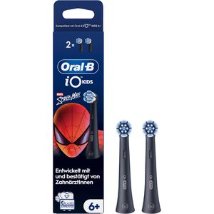 Oral-B Aufsteckbürsten iO Kids 6+, Marvel Spiderman, schwarz, 2 Stück
