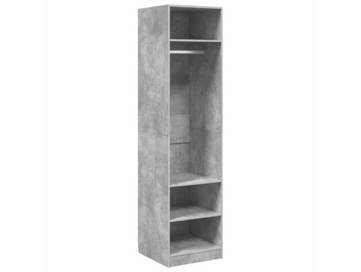 Betonschrank Grau 50x50x200 cm mit Einlegeböden und Stab Holzwerkstoff, 3 Ablagen, Fach mit Stange, einfache Montage, einfache Pflege