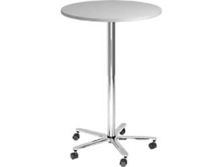 Hammerbacher VST Höhenverstellbar Stehtisch Grau Drehkreuz aus Metall 800 (B) x 800 (T) x 1.140 (H) mm Spanplatte, Kunststoff, Aluminium