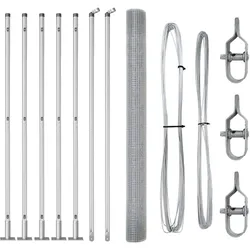 vidaXL Zaunpfosten Silber 10 x 1,4 m (12 x 12 mm Maschen) Stahl