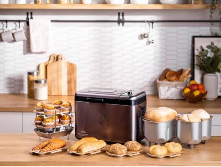 ETA Brotbackautomat Duplica II 850W Brotbackmaschine mit 24 Programmen (inkl. Glutenfrei) Max. 1,5kg Kapazität Backformen für Brötchen, Baguettes & Muffins Touch-Bedienfeld Timer