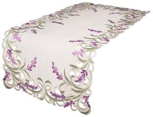 Manor Luxe Lavender Lace Embroidered Cutwork Table Runner