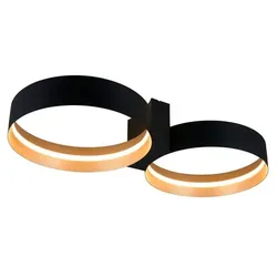 Musterring Leuchten LED-Deckenleuchte Loop Alu, Eisen, Stahl & Metall Schwarz