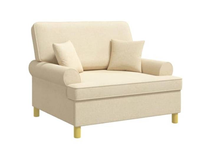 KDVXBCQJH Sessel mit Kissen Polstersessel Wohnzimmer Creme 116x100 cm Bequemer Stoffpolster-Relaxsessel inklusive 2 Kissen für Ihr Wohnzimmer oder Schlafzimmer. Sitztiefe 80 cm.