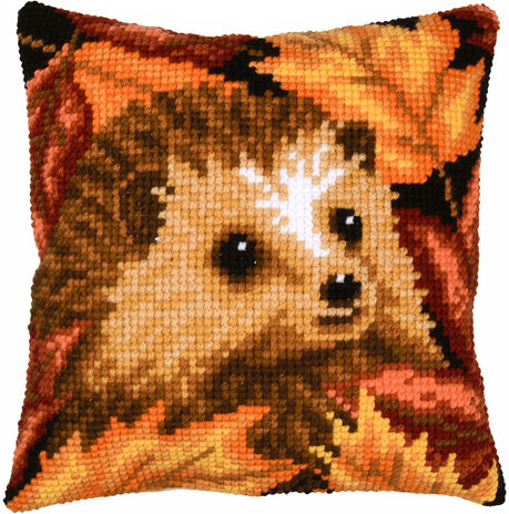 Kreuzstichkissen "Igel Herbst"