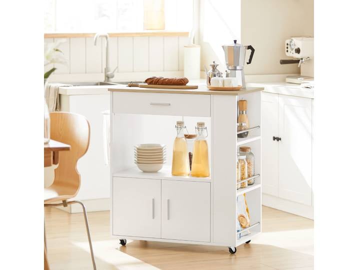 SoBuy FKW113 chariot de service chariot de cuisine îlot de cuisine étroit sur roulettes chariot de garde-robe micro-ondes pour cuisine