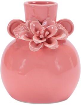 Melrose International Storeware Bud Vase with Floral Accent (Set of 2)