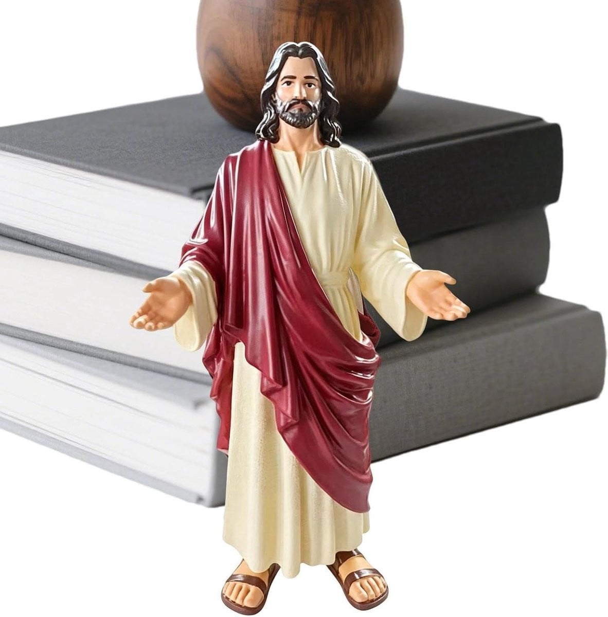 Jezus Christus Beeldje - Veelkleurig Religieus Figuur voor op Tafel - Hoogte: 10 cm