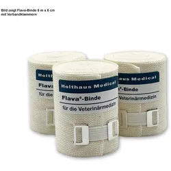 Flava-Binde 6 m x 6 cm mit Verbandklammern VE / UK = 75 Stck.
