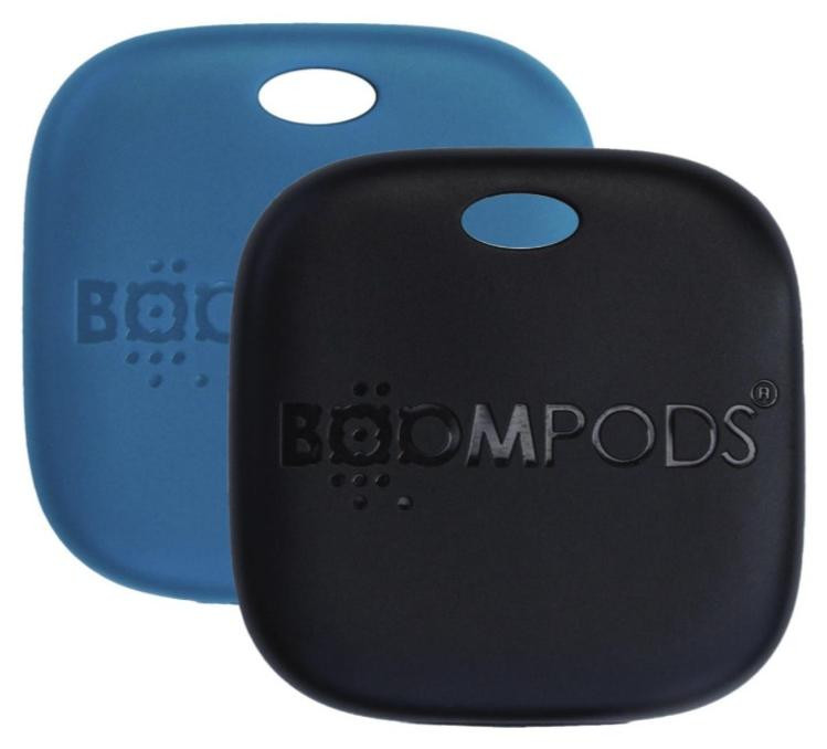 Boompods Boomtag oplaadbare set van twee blauw en zwart