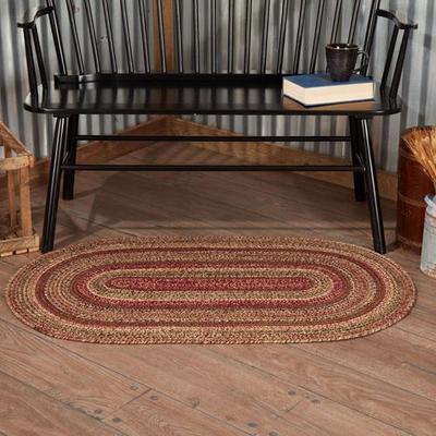 Vhc Brands Cider Mill Oval Rug Burgundy, 3' x 5' Oval, Burgundy