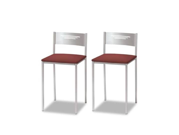 ASTIMESA Zwei Küchenhocker mit Rückenlehne Kunstleder Bordeaux, Sitzhöhe 45 cm