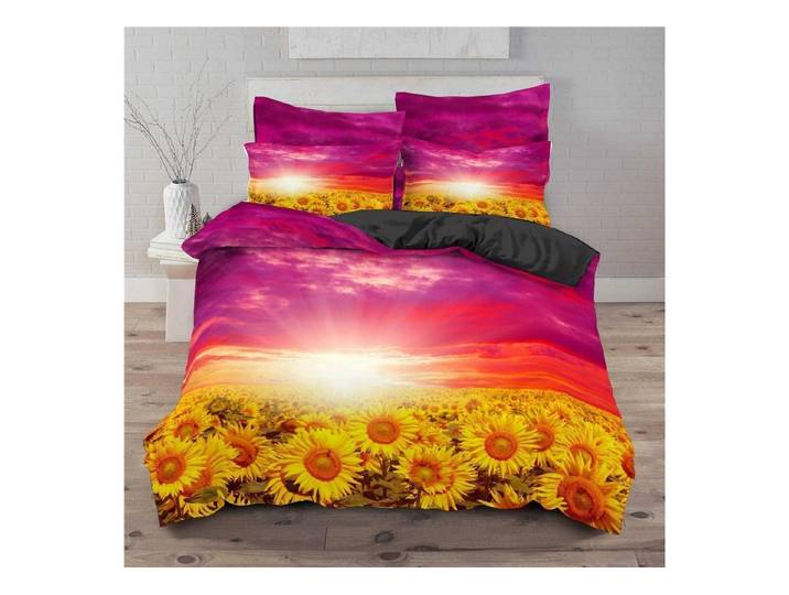 LuxusKollektion Kinderbettwäsche Bettwäsche Set 200x200cm Gelb Blumen + 2 Kissenbezüge