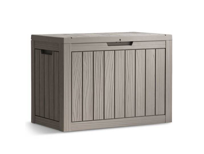 Coffre de jardin imperméable 170L boîte de rangement extérieur balcon terrasse plastique polypropylène gris