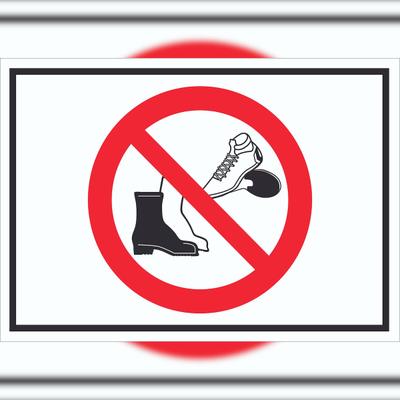 HB-Druck Schuhe ausziehen Schild Symbol A0 (841x1189mm)
