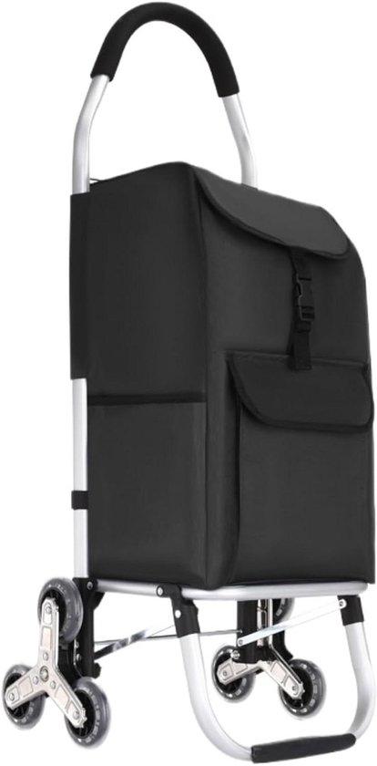 Einkaufstrolley, zusammenklappbar - Einkaufswagen mit Rädern - zum Transport von Einkäufen - abnehmbare Tasche mit Fächern