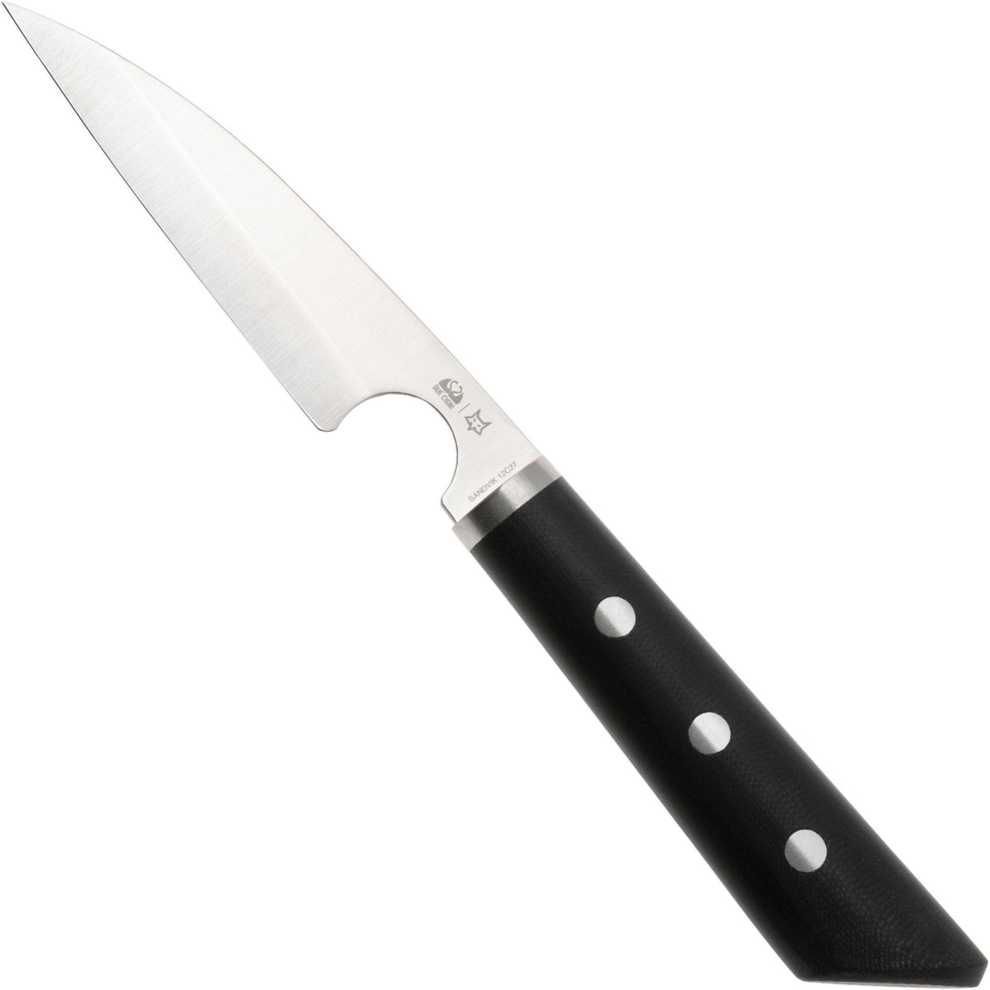 Nóż do krojenia warzyw Due Cigni pratiKO 1, 2C-3000 Sandvik 12C27, Black G10, 10 cm