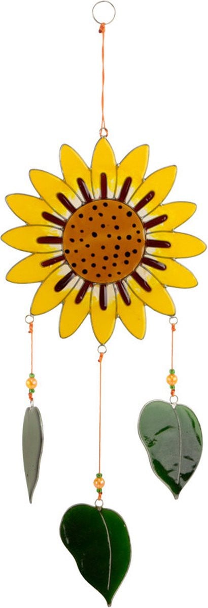 Mobiele resin zonnebloem en blad hangdecoratie