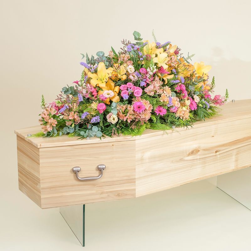 Raquette deuil : Eclat du souvenir, raquette florale deuil- Interflora