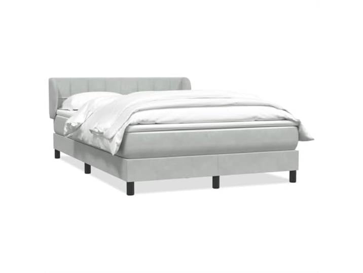 Boxspringbett mit Matratze Hellgrau 160x210 cm Samt Taschenfederkern