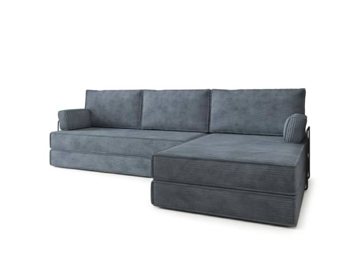 Masseno Schaumstoff-Ecksofas ANKO mit Metallgestell, Modulares Schlafsofa aus Schaumstoff, Klappbares Bodensofa, Schlaffunktion, Ohne Montage - Grau, POSO 60
