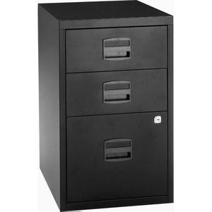 Bisley-Home Standcontainer PFA3, schwarz, 2 Schübe & Hängeregister, abschließbar, Tiefe 40cm