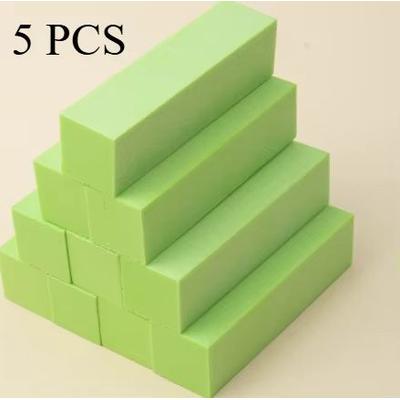 Inspired Finds Professional Nail Buffer And Polisher Blocks 5 10 15 20 Pieces Manicure And Pedicure Nail Art Tools 5pcs Green