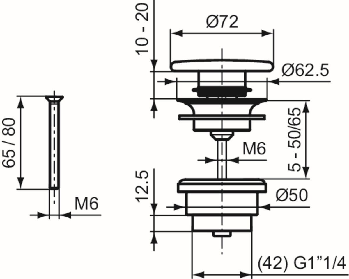 Ideal Standard Open-Ventil Weiss , E265301 E265301