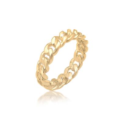 Silberring ELLI "Ring Panzer Design Bandring 925 Silber" Gr. 52, gold, Fingerringe, Damen, 52, Silber 925 (Sterlingsilber), Silberring