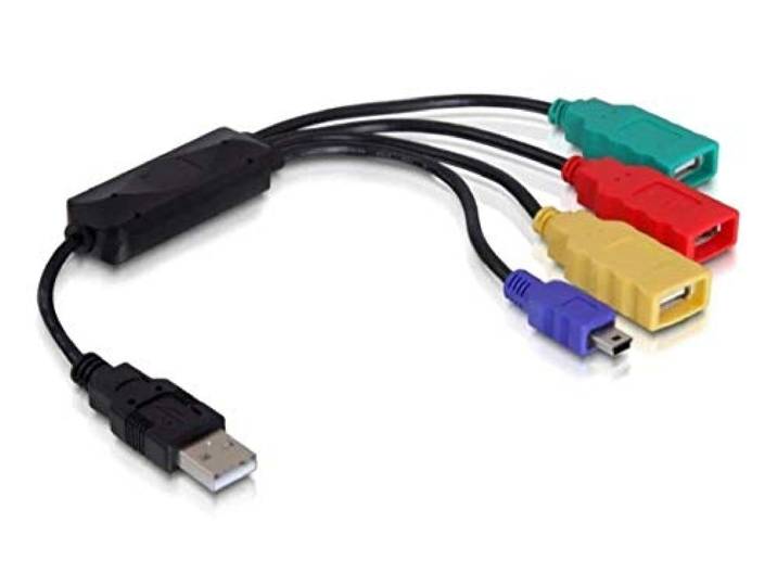DELOCK HUB USB 2.0 externe kabel met 4 poorten