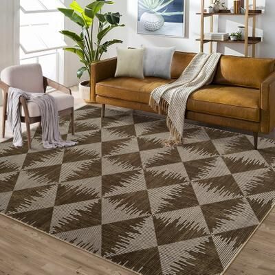 Garvee Area Rugs Living Room Modern Geometric Carpet Non-Slip Machine Washable Accent Rug