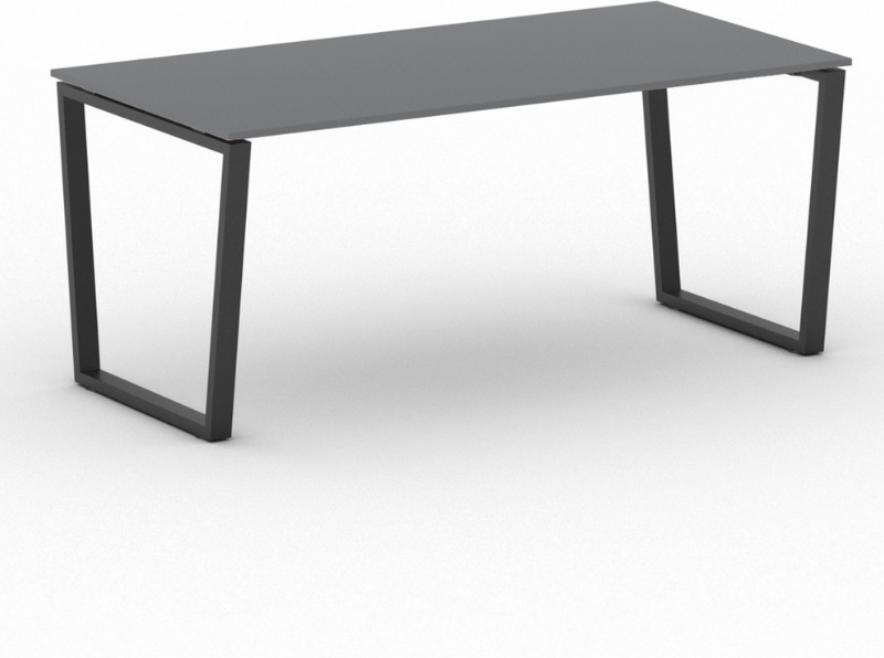 B2B Partner Kancelářský stůl PRIMO IMPRESS, 180x90 cm, černá podnož, grafit
