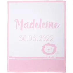 Herding Babydecke Unicade mit Namen 75x100 cm, rosa