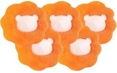 Uplifted Finds Pet Hair Remover Reusable Laundry Ball For Washing Machines orange 5 Pcs