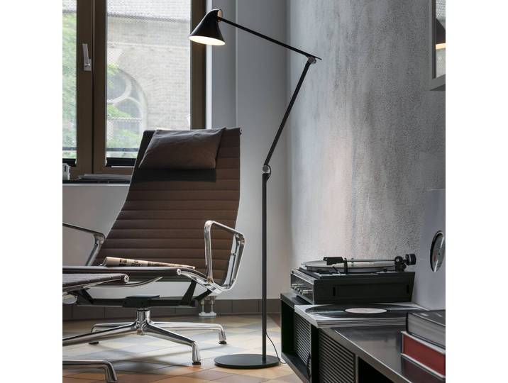 Design vloerlamp NJP, dimbaar, zwart, Woon-/ Eetkamer, Aluminium, Design, vloerlamp