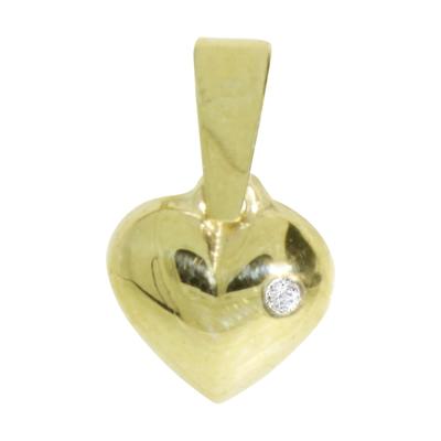 Kettenanhänger OSTSEE-SCHMUCK "- Herz - Gold 333/000 -" Gr. 15, gold (gold 333, goldfarben, gelb), Schmuckanhänger, Damen, Gelbgold 333, Kettenanhänger