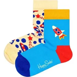 HAPPY SOCKS Happy Socks Kinder Socken unisex, 2er Pack - Crew Socks, Baumwolle, Farbmix, Größe 13-21 in Bunt Bunt