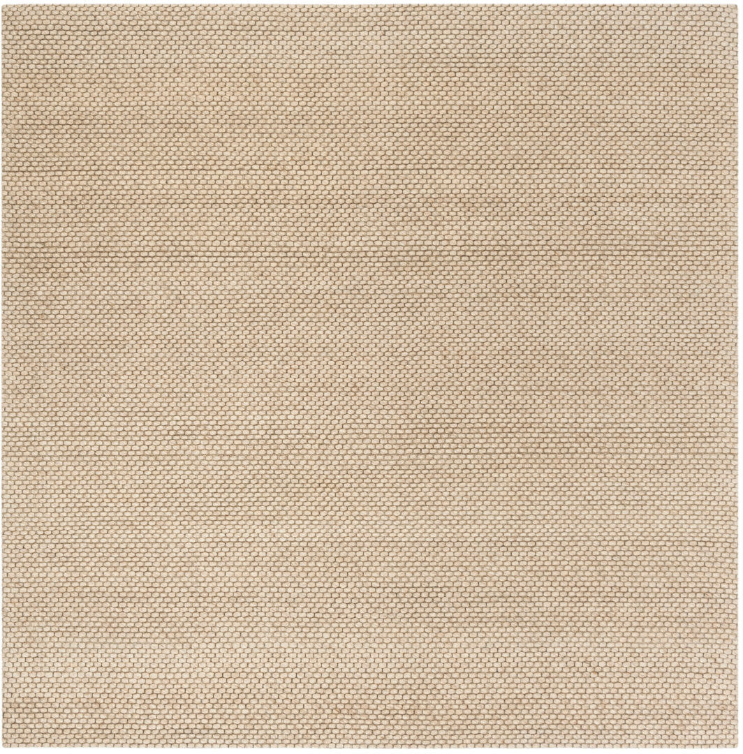 Ebern Designs Hand Woven Area Rug Beige Square 183 cm