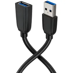 MobileKing USB 3.0 Verlängerungskabel 3 m - Schwarz, Stecker auf Buchse, vergoldete Kontakte, abgeschirmt