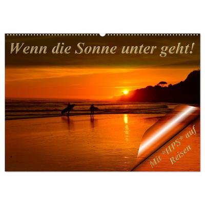 Wenn die Sonne unter geht (Wandkalender 2026 DIN A2 quer), CALVENDO Monatskalender