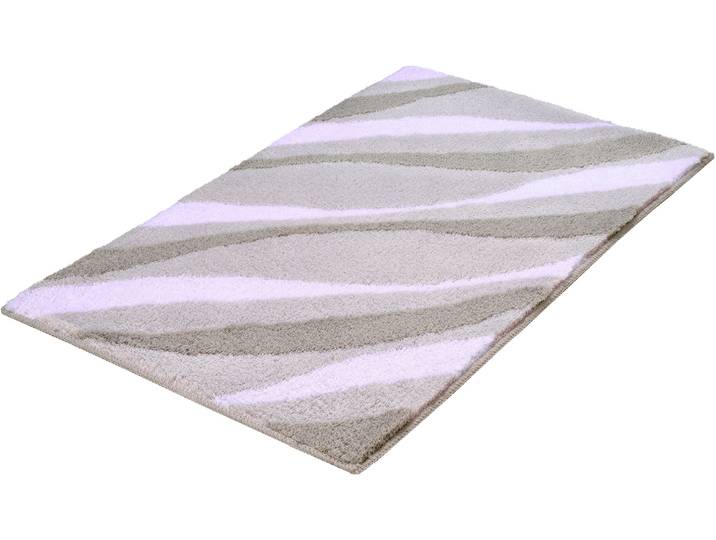Badematte KLEINE WOLKE Dream, Badvorleger, Badezimmer Teppich , weiß (auster), H:20mm, Polyacryl, Badematten, Badematte, Badteppich, Wellen Design