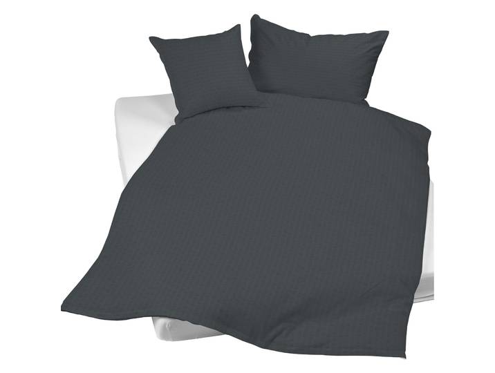 Night Fashion Duvetbezug Edi anthrazit Einfarbig Baumwolle 240 x 240 cm - Duvetbezug