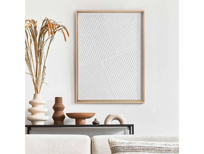 Wandbild REINDERS Diagonal , weiss (farbe bild(er): weiß), B:30cm H:40cm T:3cm, Holzwerkstoff, Bilder, Wandbild