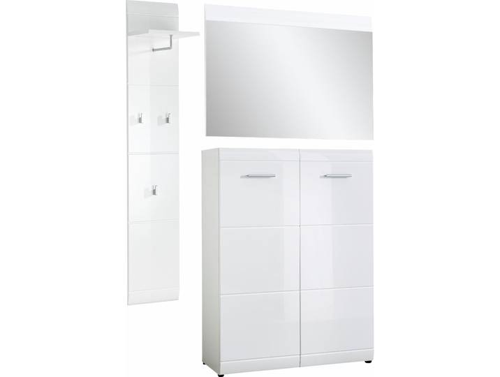 Garderoben-Set GERMANIA Adana , weiss (weiß hochglanz), Kastenmöbel-Sets, Garderoben-Set