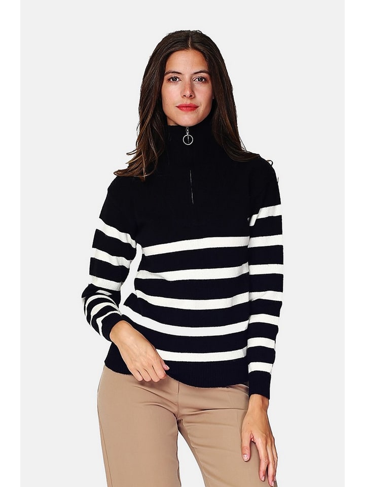 William de Faye Pullover in Schwarz/ Weiß - 38